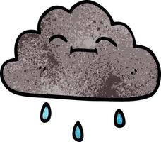 cartoon doodle happy rain cloud vector