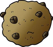 cartoon doodle chocolate chip cookie vector