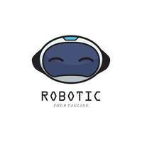 vector de símbolo de robot y logotipo