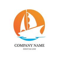 sailing boat logo and symbol vector