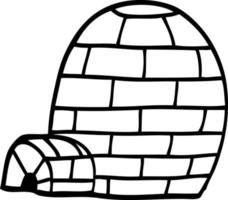 line drawing cartoon igloo vector