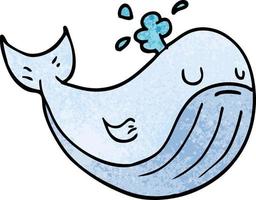 cartoon doodle sea whale vector