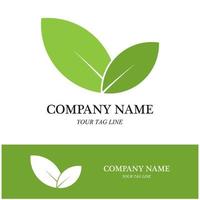 leaf logo and vector template line art style