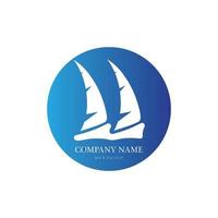 sailing boat logo and symbol vector