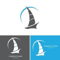 sailing boat logo and symbol vector