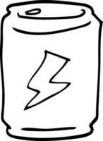 line drawing cartoon of a can vector