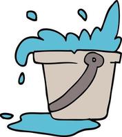 cartoon doodle bucket of water vector