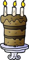 cartoon doodle chocolate cake vector