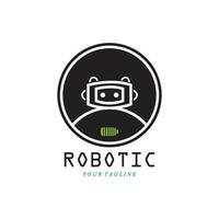 vector de símbolo de robot y logotipo