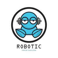 vector de símbolo de robot y logotipo