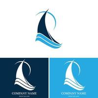 sailing boat logo and symbol vector