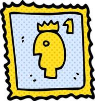 cartoon doodle stamp with royal head vector