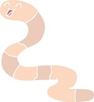 flat color style cartoon worm vector