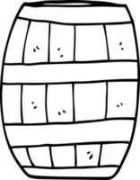 line drawing cartoon beer barrel vector