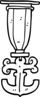 line drawing cartoon sailor medal vector