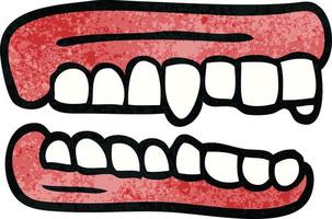 cartoon doodle false teeth vector