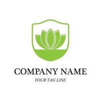 leaf logo and vector template line art style