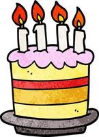 cartoon doodle birthday cake vector