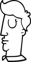cabeza humana de dibujos animados de dibujo lineal vector
