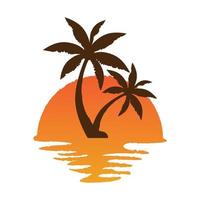 Palm tree summer logo template vector