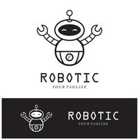 vector de símbolo de robot y logotipo