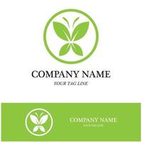 butterfly leaf logo and symbol vector