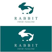 set of creative rabbit with slogan template icon image vector