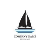 sailing boat logo and symbol vector