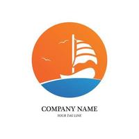 sailing boat logo and symbol vector