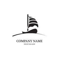 sailing boat logo and symbol vector