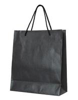 black paper bag isolated on white with clipping path photo