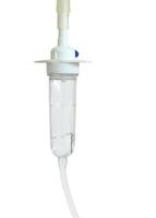 Saline solution drip isolated on white background with clipping path photo