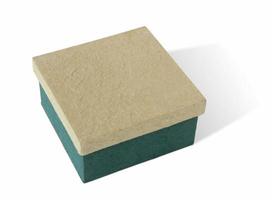 handmade paper gift box on white background photo