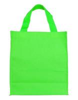 green canvas shopping bag isolated on white background with clipping path photo