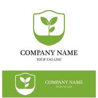 leaf logo and vector template line art style