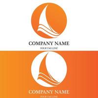 sailing boat logo and symbol vector