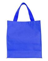 blue canvas shopping bag isolated on white background with clipping path photo