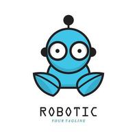 vector de símbolo de robot y logotipo