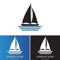 sailing boat logo and symbol vector