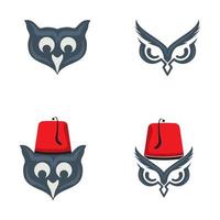 owl logo design illustration template vector