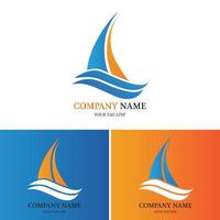 sailing boat logo and symbol vector