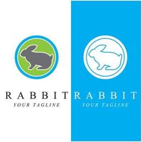 set of creative rabbit with slogan template icon image vector