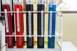 Color sample in test tubes photo