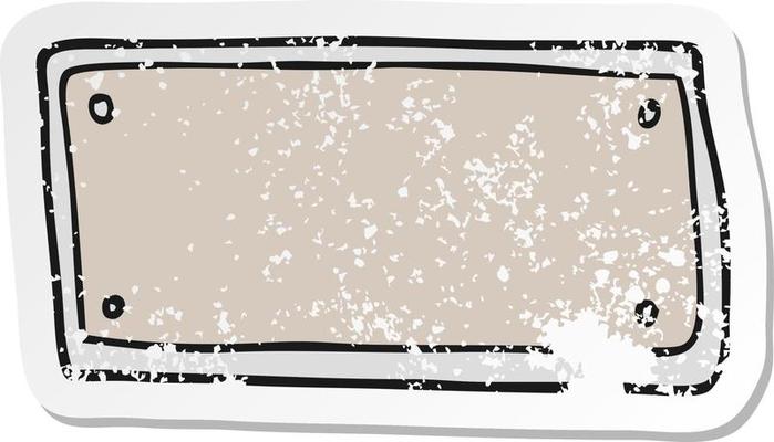 retro distressed sticker of a cartoon blank sign