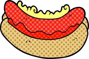 cartoon doodle hotdog in a bun vector