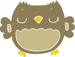 cute flat color style cartoon owl vector
