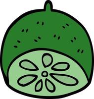 cartoon doodle lime fruit vector