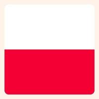 Poland square flag button, social media communication sign, business icon. vector