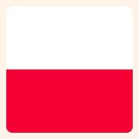 Poland square flag button, social media communication sign, business icon. vector