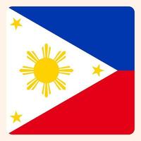 Philippines square flag button, social media communication sign, business icon. vector